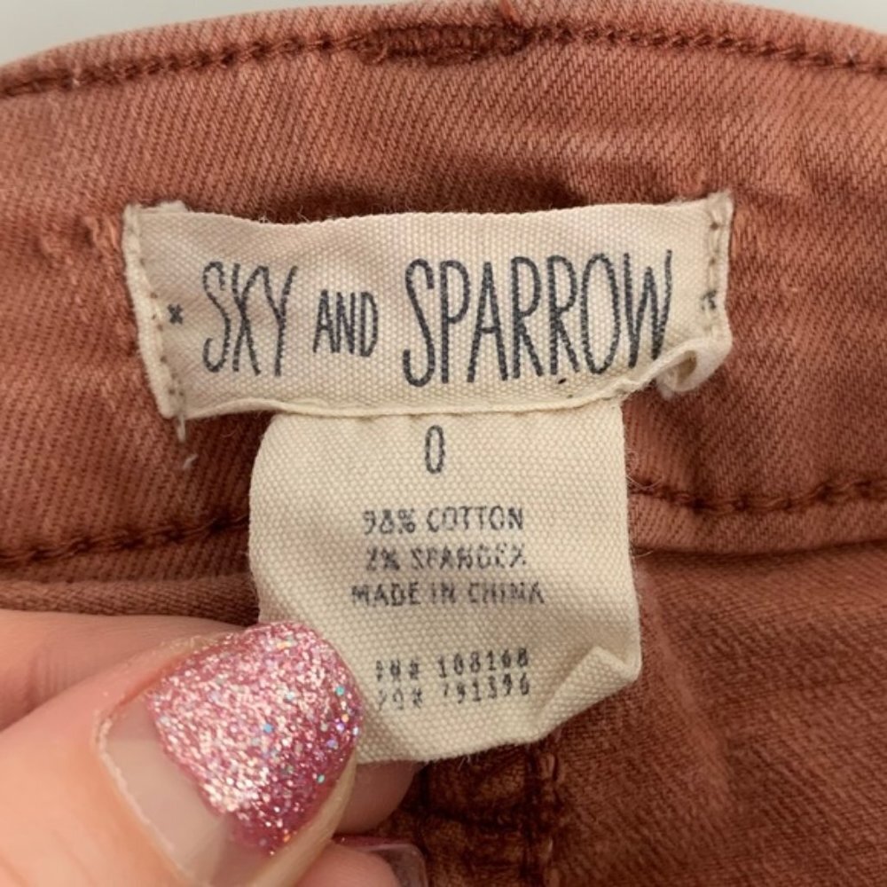 Sky & Sparrow Rust Distressed Shorts - Picture 3 of 5